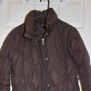 Land's End brown down puffy coat